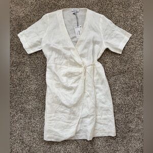 & Other Stories Stockholm Atelier Linen Diagonal Wrap Dress NWT